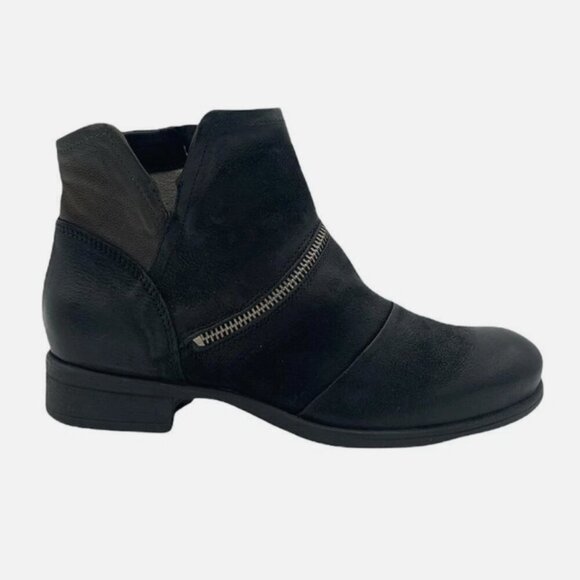 Miz Mooz Solace Boots Leather Ankle Boots Booties Zip Up Black Size Size 11 Wide - Picture 9 of 9